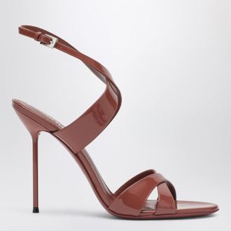 PARIS TEXAS Lidia sandals in Desert Rose patent leather