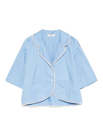 Sandro Blouse met kraag en kralen - Blauw