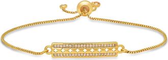 HMY Jewelry Pav&eacute; CZ Bar Slide Bracelet in Gold at Nordstrom Rack