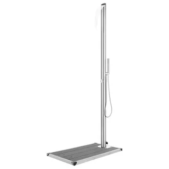 vidaXL Ducha De Jard&iacute;n Con Base Gris 225 Cm Acero Inoxidable Vidaxl