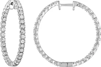 Vir Jewels 2 cttw Lab Grown Diamond Inside Out Hoop Earrings 14K Gold Round Prong 1.25 Inch
