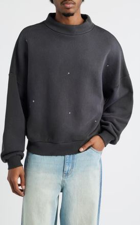 Elwood Monochrome Mock Neck Sweatshirt in Carbon at Nordstrom, Size Xx-Large