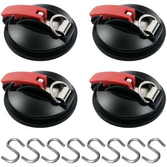 OEM Set Di 4 Ancoraggi A Ventosa Con Gancio Di Fissaggio, 8 Ganci A S, Gancio Di Fissaggio A Ventosa Per Tendalino Laterale Auto, Accessorio Per Telo Da C