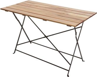 Hhg Tavolo pieghevole da esterno 438 120x60cm acciaio legno di acacia legno chiaro