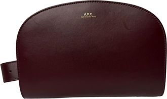A.P.C. Pre-owned Womens Half Moon Belt Bag in Red Leather - Burgundy - One Size