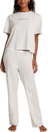 Hunkem&ouml;ller Pyjama Set Cotton Print in Gardenia at Nordstrom, Size X-Large