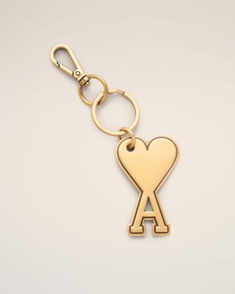 Ami Yellow Metal Ami De Coeur Keyring Yellow - OS - Unisex