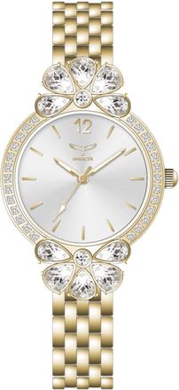 Invicta Wildflower 69104 Dames Horloge - Quartz Uurwerk - met witte Wijzerplaat - 30mm