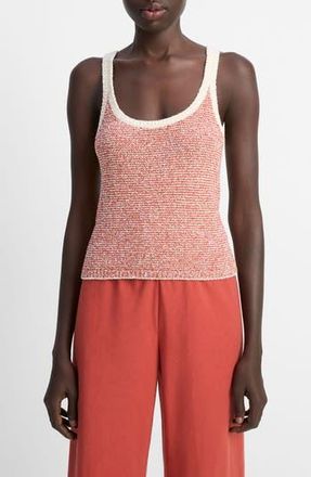 Vince Textured Microstripe Sweater in Oat Shell/Brick Rose at Nordstrom Rack, Size X-Large