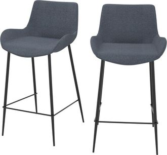 Rendez-Vous D&eacute;co Rendez-vous D&eacute;co - Set De 2 Sillas De Bar De Tela Gris 65cm - Pirata