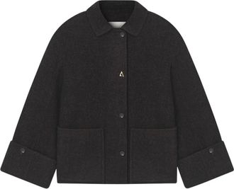 &Aacute;eron Fudge Jacket - Dames - Zomerjassen - Grijs - M - Wol - Jassen