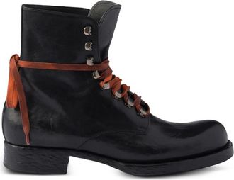 Prada Leather Laced Booties