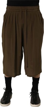 Dolce & Gabbana Korte Broeken, Heren, Bruin, M, Pliss&eacute; Bermuda Shorts