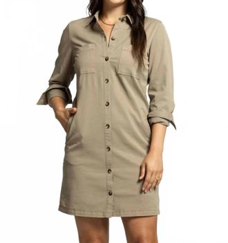 Thread & Supply Zula Button Down Dress In Fungi
