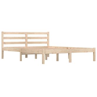 Berkfield Home Beautiful Bed Frame Solid Wood Pine 120x190 cm Small Double in Light Tan