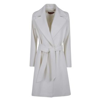 Max Mara Dravenna Iconi Classic Coat - Dames - Mantels - Wit - Maat: 2XS Wol