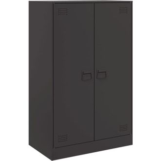 vidaXL Aparador De Acero Negro 67x39x107 Cm Vidaxl