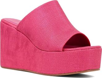 Shushop Ilaria Platform Wedge Sandal in Fuchsia Woven at Nordstrom Rack, Size 7.5