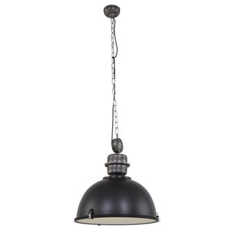 Steinhauer Sienna Tough Guy L&aacute;mparas Colgantes Dome De Techo Negro Mate, Cristal Mate, Metal