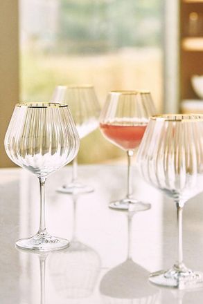 Anthropologie Waterfall Red Wine Glasses, Set of 4
