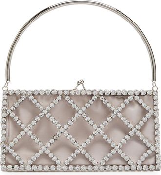 Rosantica Garofano Crystal-embellished Satin Shoulder bag - Silver - One Size