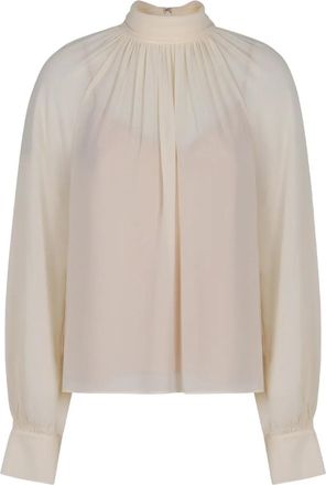 Vince Blouse met hoge hals - Beige