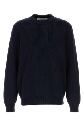 Golden Goose Deluxe Brand Dark Blue Stretch Cotton Blend Sweater