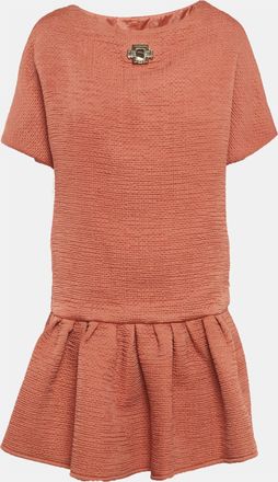 Elisabetta Franchi Pink Seersucker Peplum Top