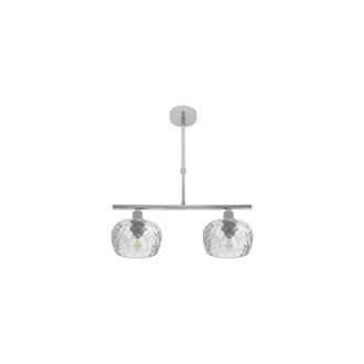 Fabrilamp Lampada Estela 2xe14 Cromo Regx41x13 Cm con paralumi in cristallo tagliato trasparente