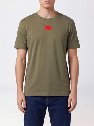 HUGO BOSS T-shirt girocollo in cotone con logo a contrasto