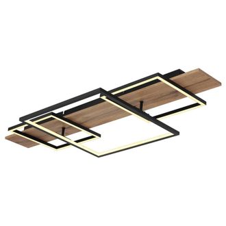 Netlighting Vanni 95x40cm Semi Flush Ceiling Light Matt Black 3x LED 3000K | Size: 95x40 cm