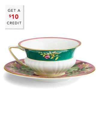 Wedgwood Wonderlust Pink Lotus Teacup And Saucerwith $10 Credit