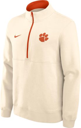 Nike Clemson Primetime Primary Logo Nike Mens College 1/2-Zip Crew in Brown | 02JW0C3GCLN-G24