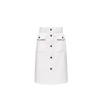 Moncler Moncler Technical Twill Knee-length Skirt, Women, White, Size: 40