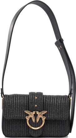 Pinko Pinko - Love One Schoudertas - Dames - Tassen - Zwart - Maat: ONE Size Leer