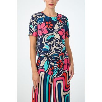 Trina Turk Sitio Printed Short Sleeve Top in Multi at Nordstrom, Size Xx-Large