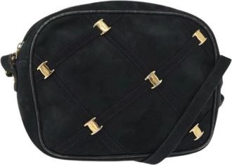 Ferragamo Pre-owned Su&egrave;de Schoudertas - Dames - Vintage Schoudertas - Blauw - ONE Size - Su&egrave;de - Vintage
