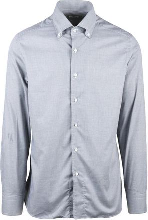 Sonrisa Fior di Cotone Shirt - Heren - Casual Overhemden - Grijs - 2XL - Katoen - Overhemden