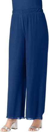 Roaman's Mesh Overlay Pant in Evening Blue at Nordstrom, Size 16