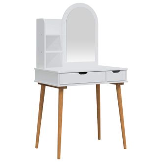 vidaXL Conjunto De Mesa De Tocador Fauske 3 Uds. Blanco Vidaxl