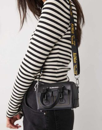 Dr. Martens Borsetta nera con cuciture a contrasto e manici sulla parte superiore-Nero