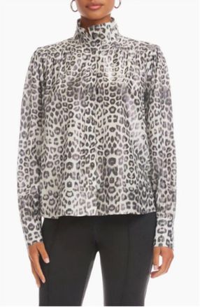 Fifteen Twenty Chloe Button-Up Shirt In Metallic Leopard