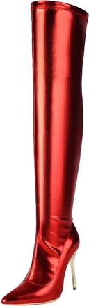 Generic Womens Sexy Over The Knee Boots Pointed Toe Super High Thin Heel Side Zipper For Banquet And Party Dressy Events