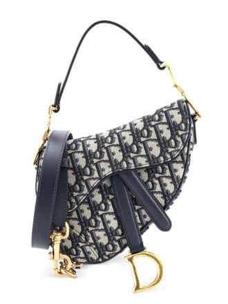Dior Saddle Handbag with Strap Oblique Canvas Mini shoulder bag - Blu