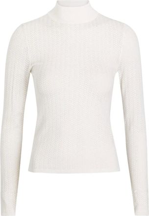 Alice & Olivia chevron-design long-sleeve top - women - Viscose/Polyester/Nylon - S - White