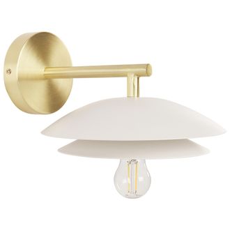 Beliani Beliani - L&aacute;mpara De Pared Moderna Glamour Iluminaci&oacute;n Decorativa Base De Metal Dorado Pantalla C&oacute;nica Blanco Lasolo