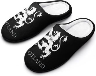 Generic Lion Rampant Scotland Scottish Mens House Slippers Memory Foam Washable Cotton Slip on Home Shoes