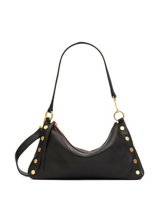 Hammitt Hammitt Kyle Black Brushed Gold Red Zip Med