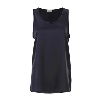 Brunello Cucinelli Dames, Tops, Blauw, Maat: L Zijde