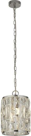 Searchlight Dimmbare Design Pendellampe Bijou Silber/Klar ø 22 cm, 1-flammig